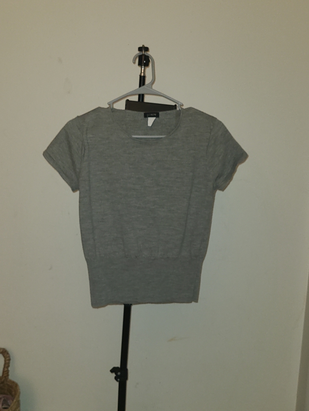 J. Crew Heather Gray Short Sleeve Knit Top